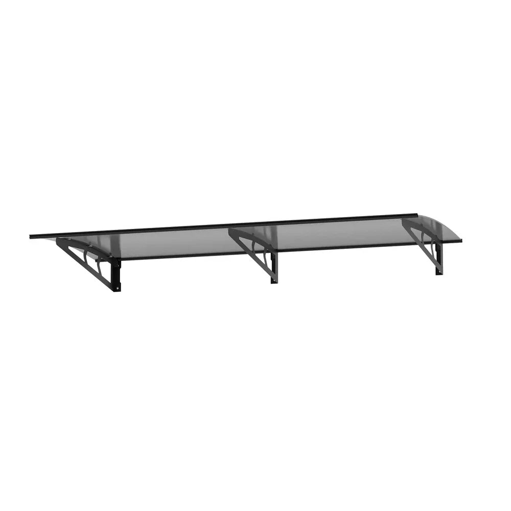 Instahut Window Door Awning Canopy 1mx2m Grey Solid Sheet Metal Frame - Mekamart Australia