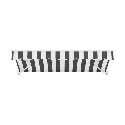 Instahut Retractable Folding Arm Awning Manual Sunshade 2.5Mx2M Grey White - Mekamart Australia