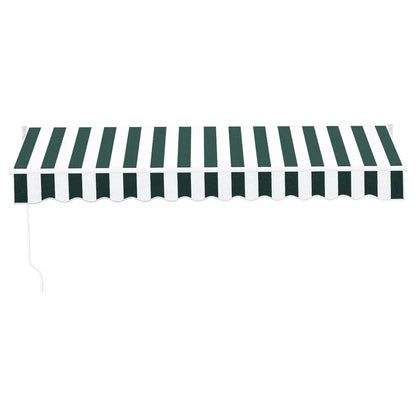 Instahut Retractable Folding Arm Awning Manual Sunshade 3Mx2.5M Green White - Mekamart Australia