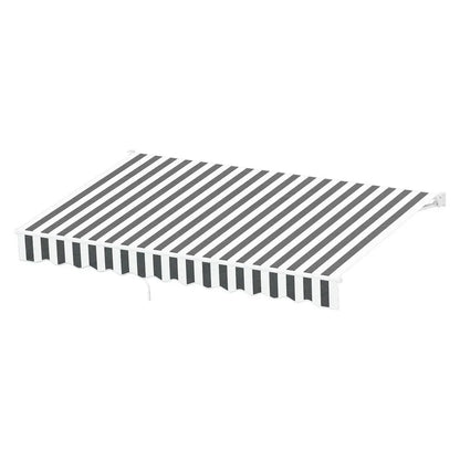 Instahut Retractable Folding Arm Awning Manual Sunshade 3Mx2.5M Grey White - Mekamart Australia