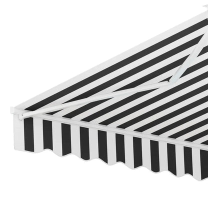 Instahut Retractable Folding Arm Awning Manual Sunshade 3Mx2.5M Grey White - Mekamart Australia