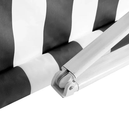 Instahut Retractable Folding Arm Awning Manual Sunshade 3Mx2.5M Grey White - Mekamart Australia