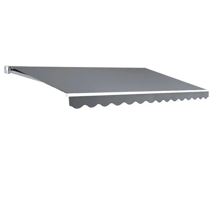 Instahut Retractable Folding Arm Awning Manual Sunshade 3Mx2.5M Pearl Grey - Mekamart Australia