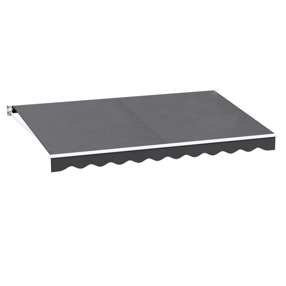 Instahut Retractable Folding Arm Awning Manual Sunshade 4Mx2.5M Grey - Mekamart Australia