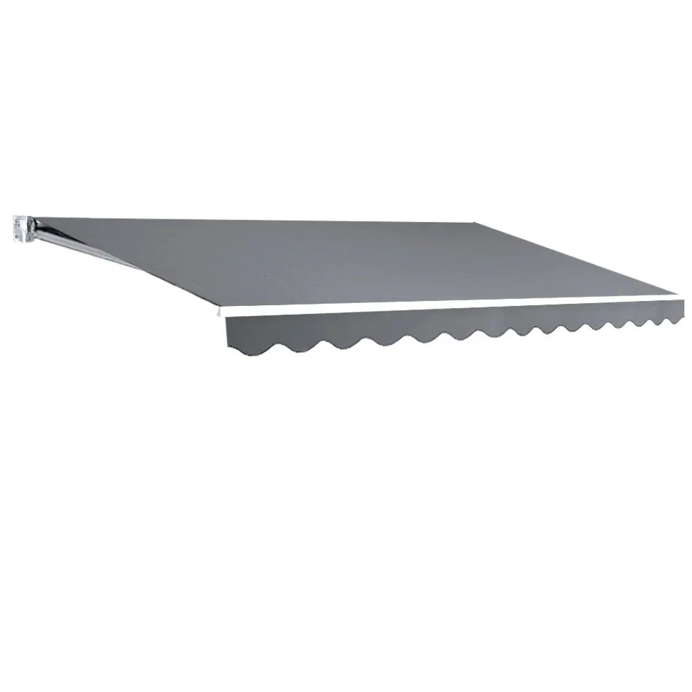 Instahut Retractable Folding Arm Awning Manual Sunshade 4Mx2.5M Pearl Grey - Mekamart Australia
