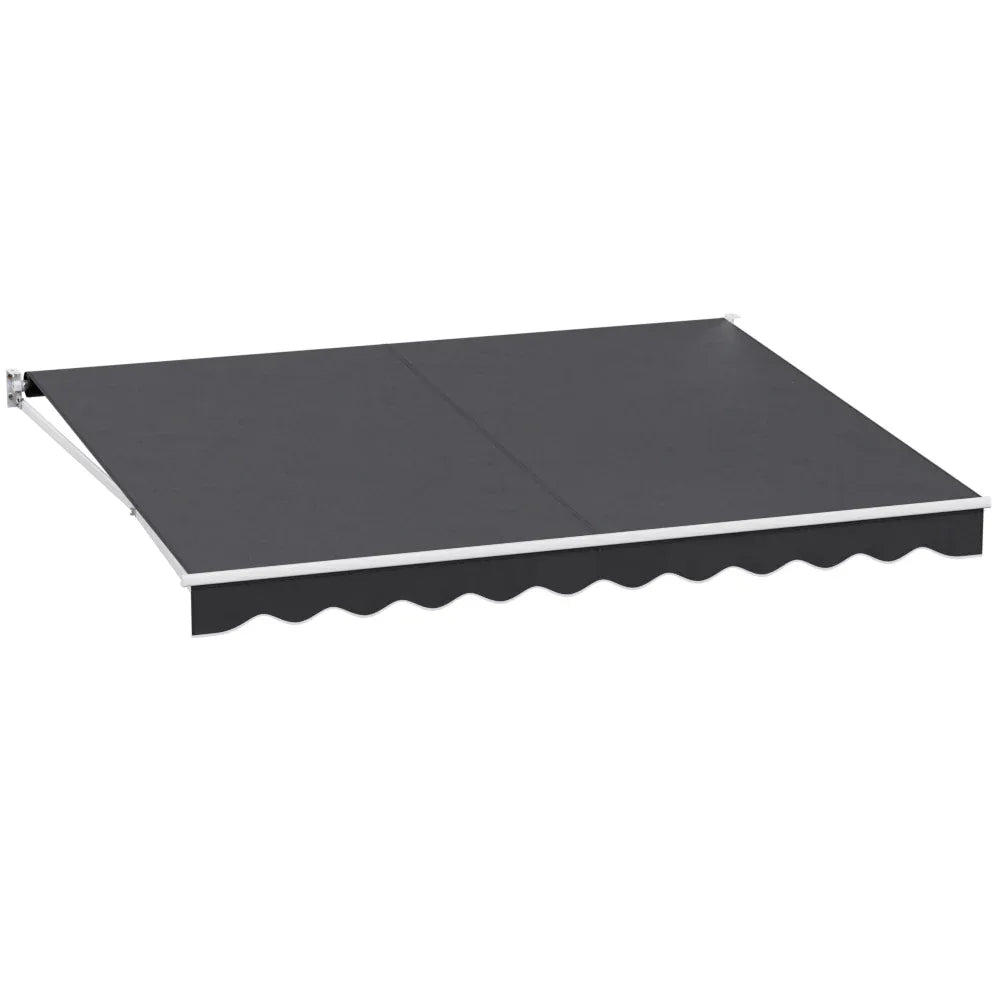 Instahut Retractable Folding Arm Awning Manual Sunshade 4Mx3M Grey - Mekamart Australia