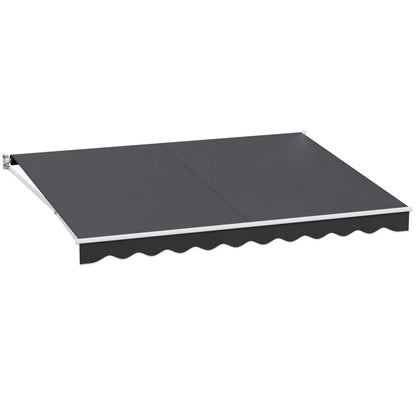 Instahut Retractable Folding Arm Awning Manual Sunshade 4Mx3M Grey - Mekamart Australia