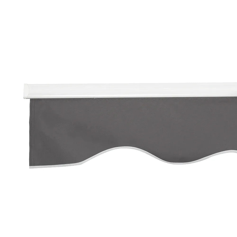 Instahut Retractable Folding Arm Awning Manual Sunshade 4Mx3M Grey - Mekamart Australia