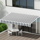 Instahut Retractable Folding Arm Awning Manual Sunshade 4Mx3M Grey White - Mekamart Australia