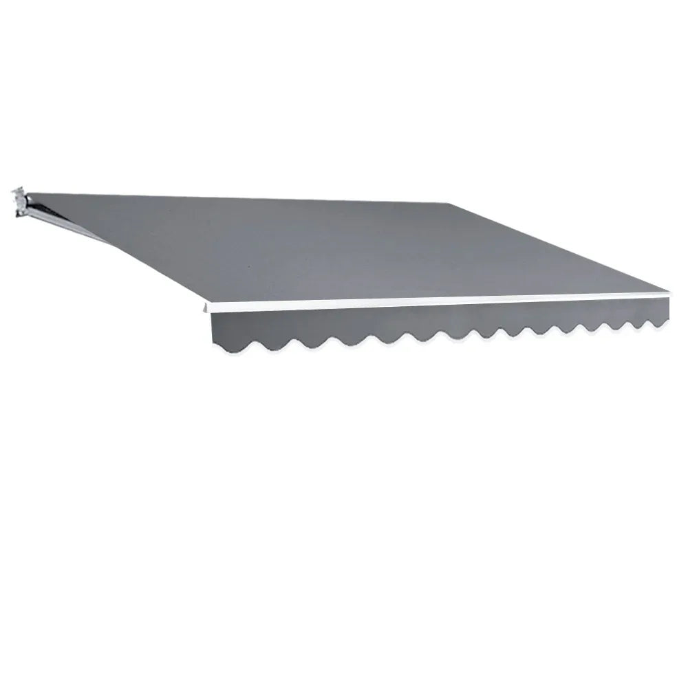 Instahut Retractable Folding Arm Awning Manual Sunshade 4Mx3M Pearl Grey - Mekamart Australia
