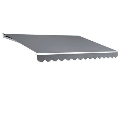 Instahut Retractable Folding Arm Awning Manual Sunshade 4Mx3M Pearl Grey - Mekamart Australia