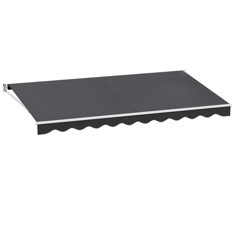 Instahut Retractable Folding Arm Awning Manual Sunshade 4.5Mx2.5M Grey - Mekamart Australia