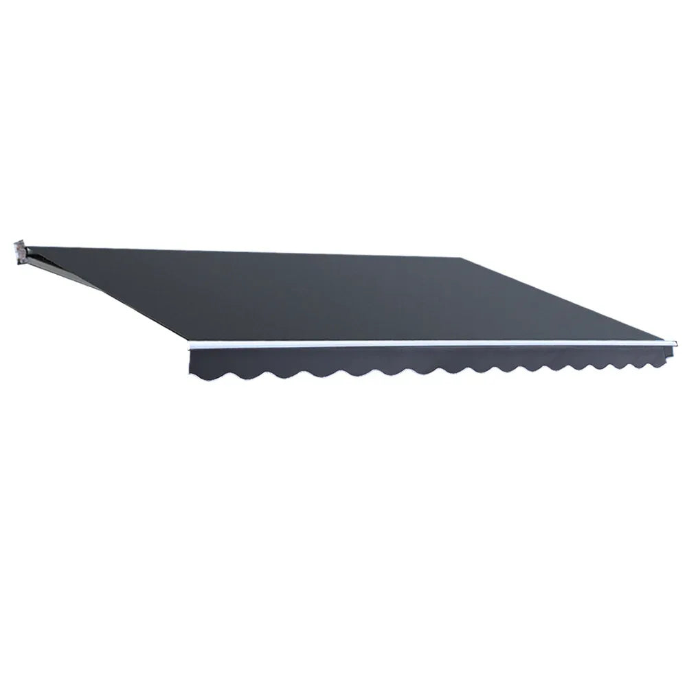 Instahut Retractable Folding Arm Awning Manual Sunshade 5Mx3M Grey - Mekamart Australia