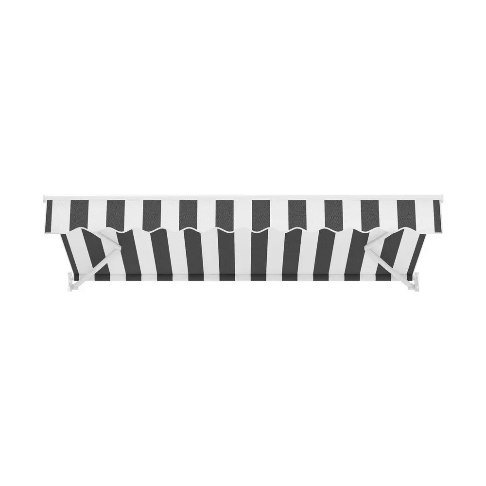 Instahut Retractable Folding Arm Awning Motorised Sunshade 2.5Mx2M Grey White - Mekamart Australia