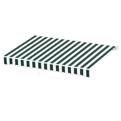 Instahut Retractable Folding Arm Awning Motorised Sunshade 3Mx2.5M Green White - Mekamart Australia