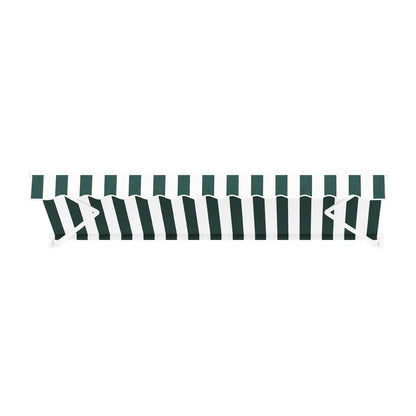 Instahut Retractable Folding Arm Awning Motorised Sunshade 3Mx2.5M Green White - Mekamart Australia