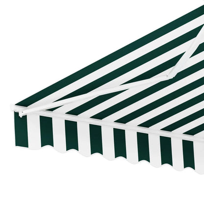 Instahut Retractable Folding Arm Awning Motorised Sunshade 3Mx2.5M Green White - Mekamart Australia