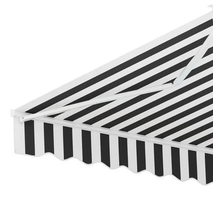 Instahut Retractable Folding Arm Awning Motorised Sunshade 3Mx2.5M Grey White - Mekamart Australia