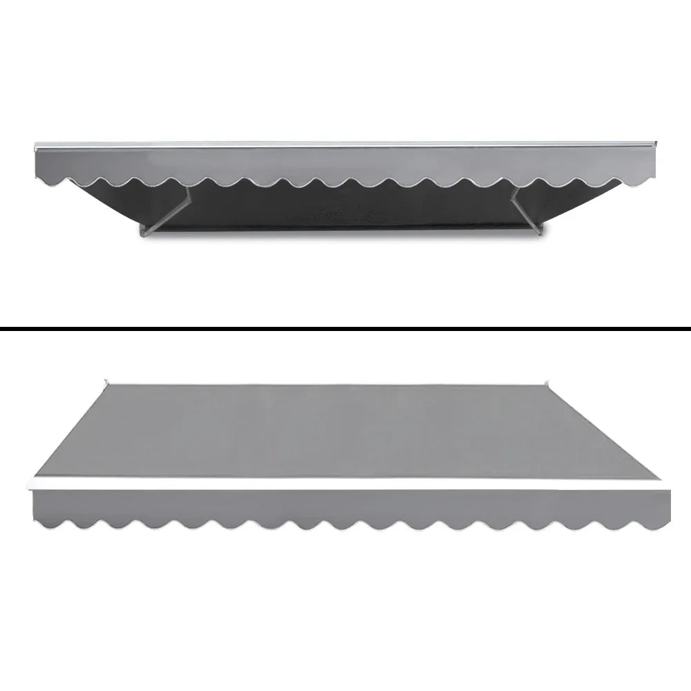Instahut Retractable Folding Arm Awning Motorised Sunshade 4Mx2.5M Pearl Grey - Mekamart Australia