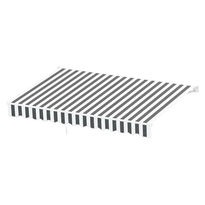Instahut Retractable Folding Arm Awning Motorised Sunshade 4Mx3M Grey White - Mekamart Australia