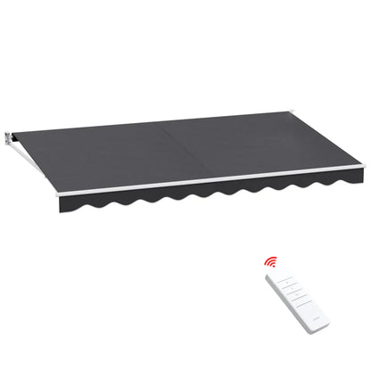 Instahut Retractable Folding Arm Awning Motorised Sunshade 4.5Mx2.5M Grey - Mekamart Australia