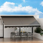 Instahut Retractable Folding Arm Awning Motorised Sunshade 4.5Mx2.5M Grey - Mekamart Australia