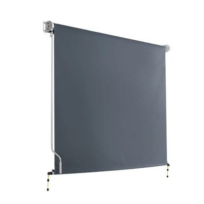 Instahut 1.5X2.5M Outdoor Blinds Awning Roll Down Canopy Retractable Outdoor Blinds Window Shade Grey - Mekamart Australia