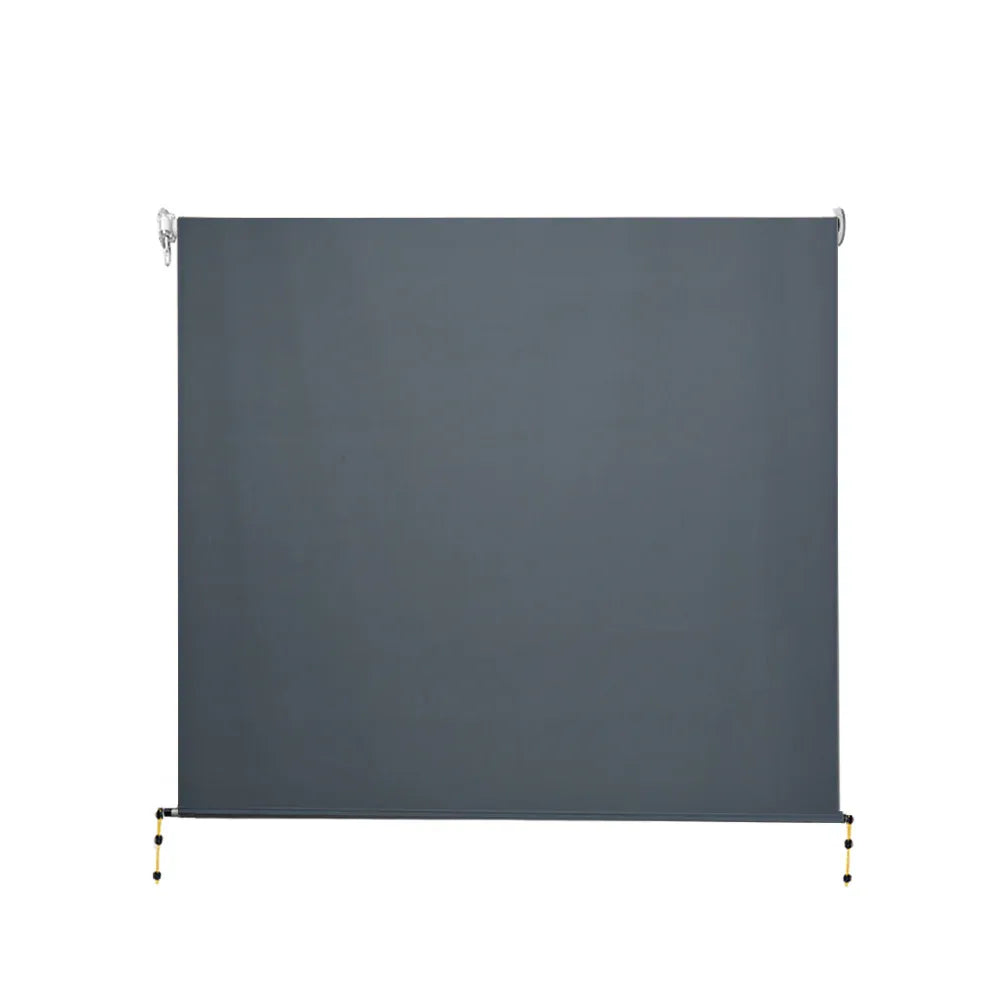Instahut 1.5X2.5M Outdoor Blinds Awning Roll Down Canopy Retractable Outdoor Blinds Window Shade Grey - Mekamart Australia