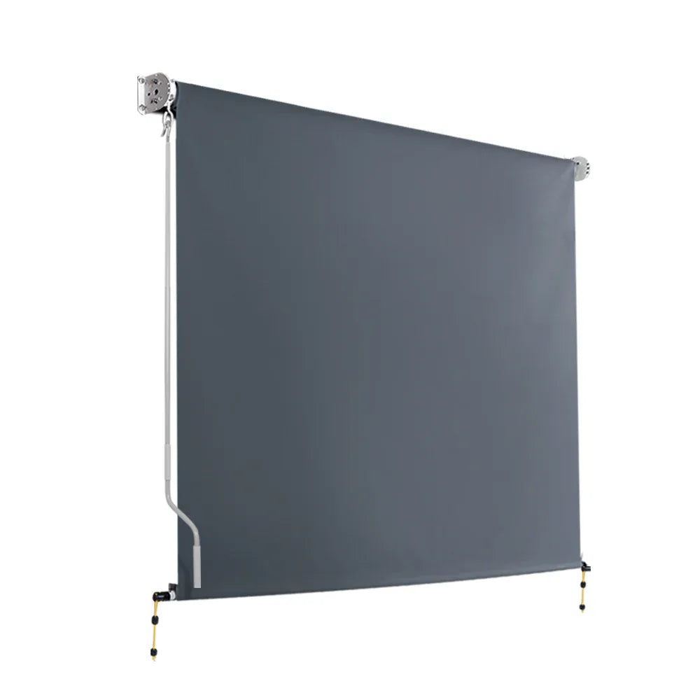 Instahut 2.1X2.5M Outdoor Blinds Awning Roll Down Canopy Retractable Outdoor Blinds Window Shade Grey - Mekamart Australia