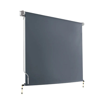 Instahut 2.1X2.5M Outdoor Blinds Awning Roll Down Canopy Retractable Outdoor Blinds Window Shade Grey - Mekamart Australia