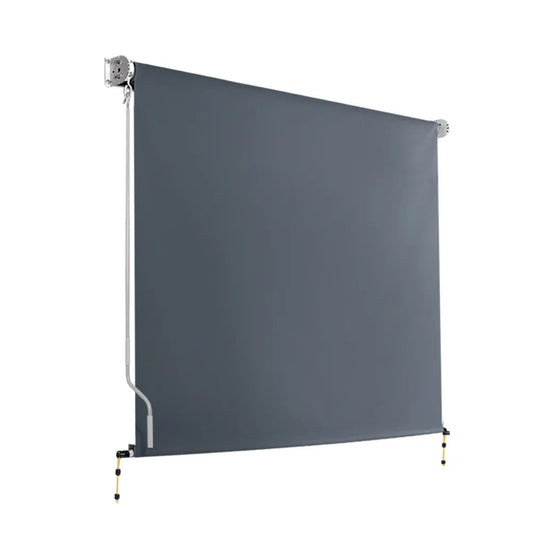 Instahut 2.4X2.5M Outdoor Blinds Awning Roll Down Canopy Retractable Outdoor Blinds Window Shade Grey - Mekamart Australia