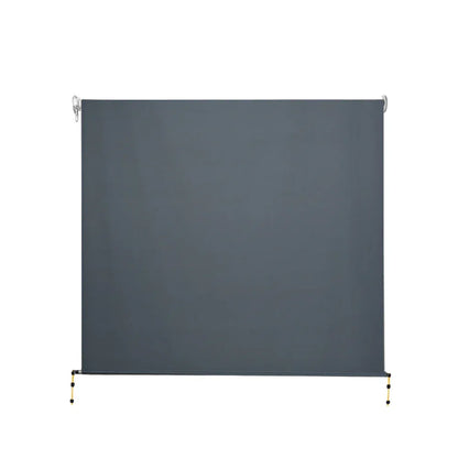 Instahut 2.4X2.5M Outdoor Blinds Awning Roll Down Canopy Retractable Outdoor Blinds Window Shade Grey - Mekamart Australia