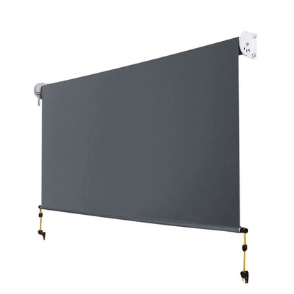 Instahut 2.4X2.5M Outdoor Blinds Awning Roll Down Canopy Retractable Outdoor Blinds Window Shade Grey - Mekamart Australia
