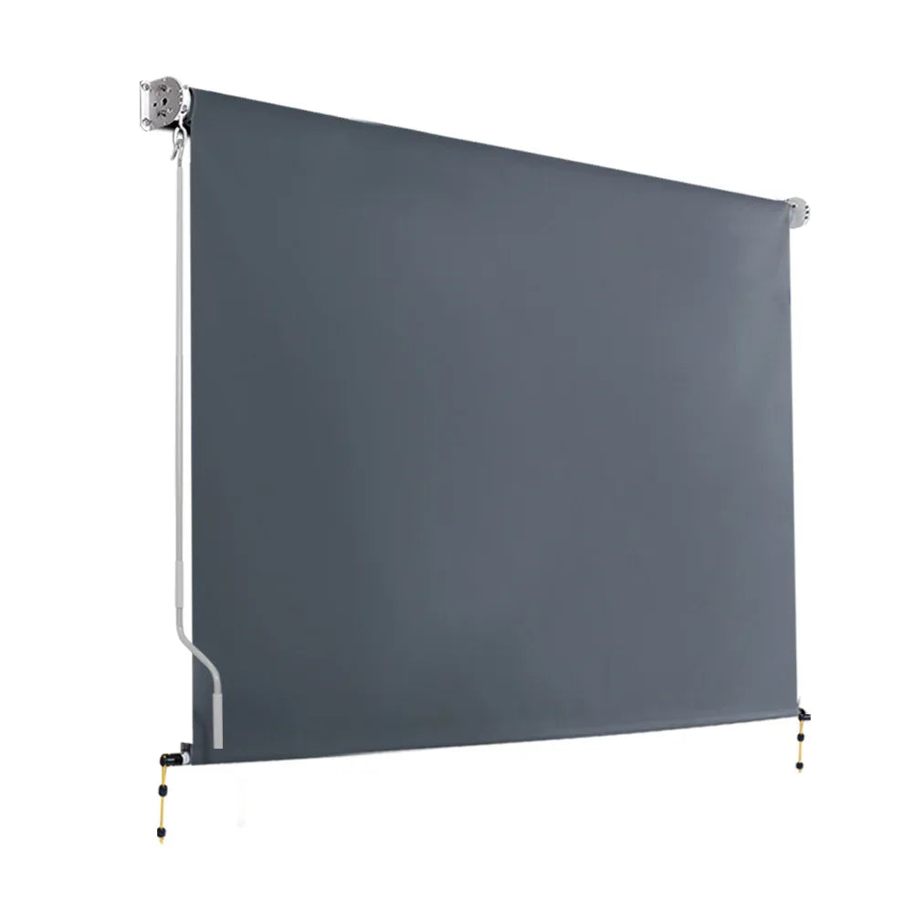 Instahut 3X2.5M Outdoor Blinds Awning Roll Down Canopy Retractable Outdoor Blinds Window Shade Grey - Mekamart Australia