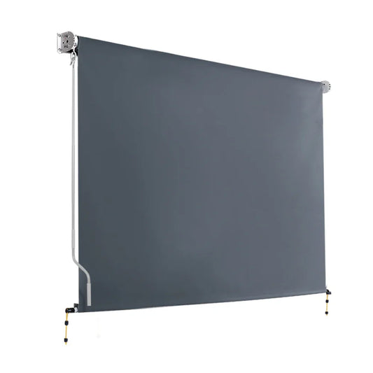 Instahut 3X2.5M Outdoor Blinds Awning Roll Down Canopy Retractable Outdoor Blinds Window Shade Grey - Mekamart Australia