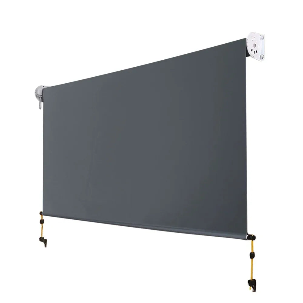 Instahut 3X2.5M Outdoor Blinds Awning Roll Down Canopy Retractable Outdoor Blinds Window Shade Grey - Mekamart Australia