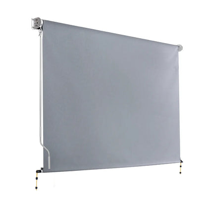 Instahut 3X2.5M Outdoor Blinds Awning Roll Down Screen Fabric Blinds Outdoor Window Shade Grey - Mekamart Australia