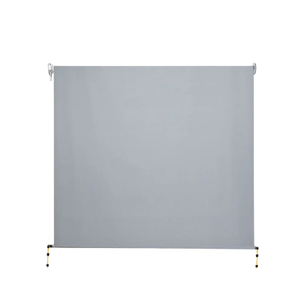 Instahut 3X2.5M Outdoor Blinds Awning Roll Down Screen Fabric Blinds Outdoor Window Shade Grey - Mekamart Australia