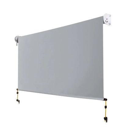 Instahut 3X2.5M Outdoor Blinds Awning Roll Down Screen Fabric Blinds Outdoor Window Shade Grey - Mekamart Australia