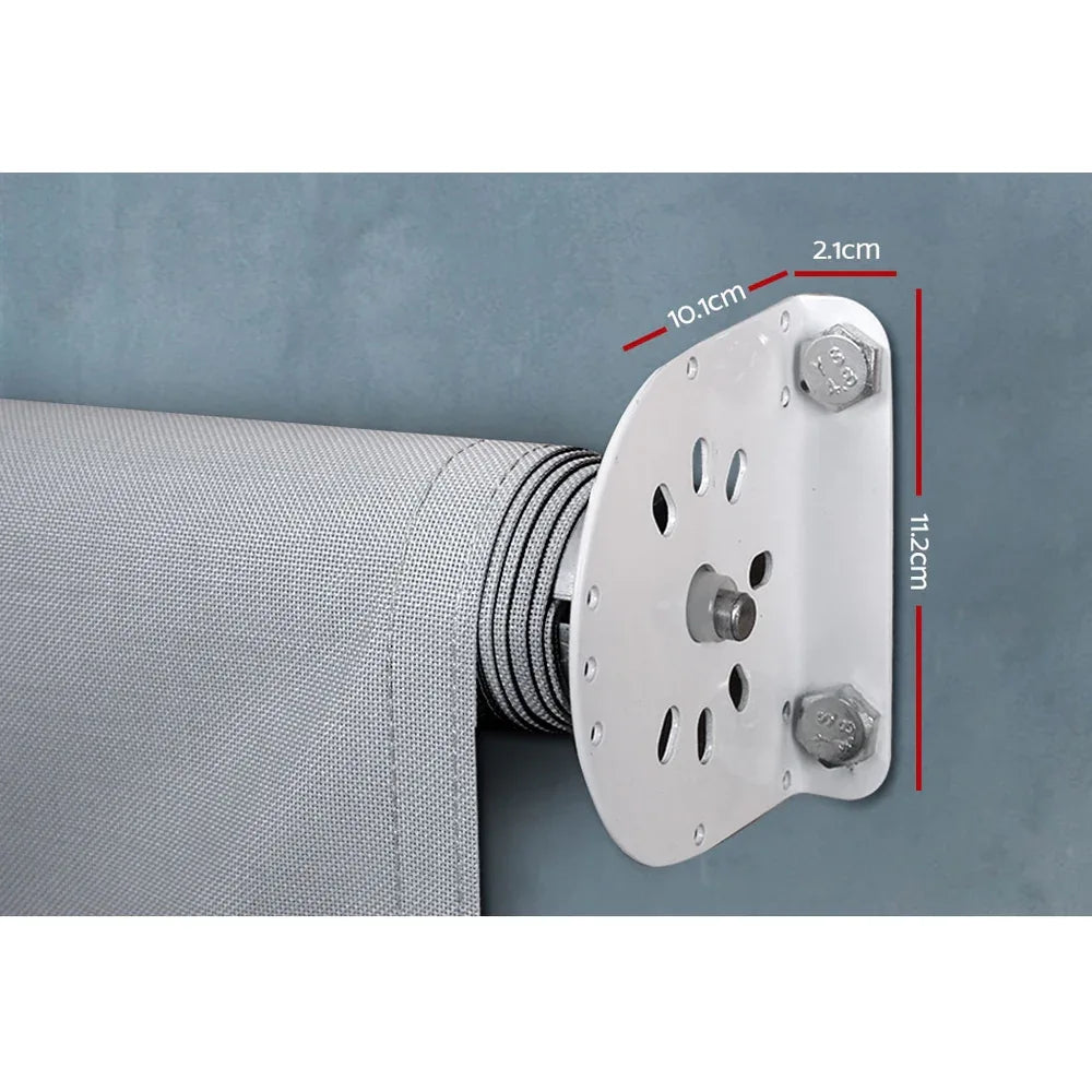 Instahut 3X2.5M Outdoor Blinds Awning Roll Down Screen Fabric Blinds Outdoor Window Shade Grey - Mekamart Australia