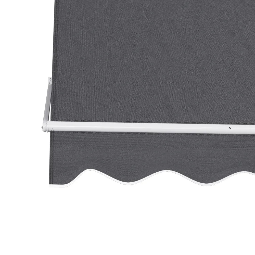 Instahut Retractable Fixed Pivot Arm Window Awning Outdoor Blinds 2.1X2.1M Grey - Mekamart Australia