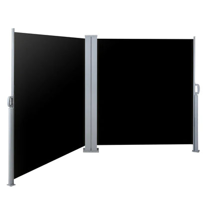 Instahut Side Awning Outdoor Blinds Sun Shade Retractable Screen 2X6M BK - Mekamart Australia