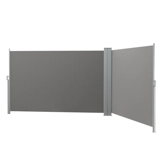 Instahut Side Awning Sun Shade Outdoor Retractable Privacy Screen 2X6M Grey - Mekamart Australia