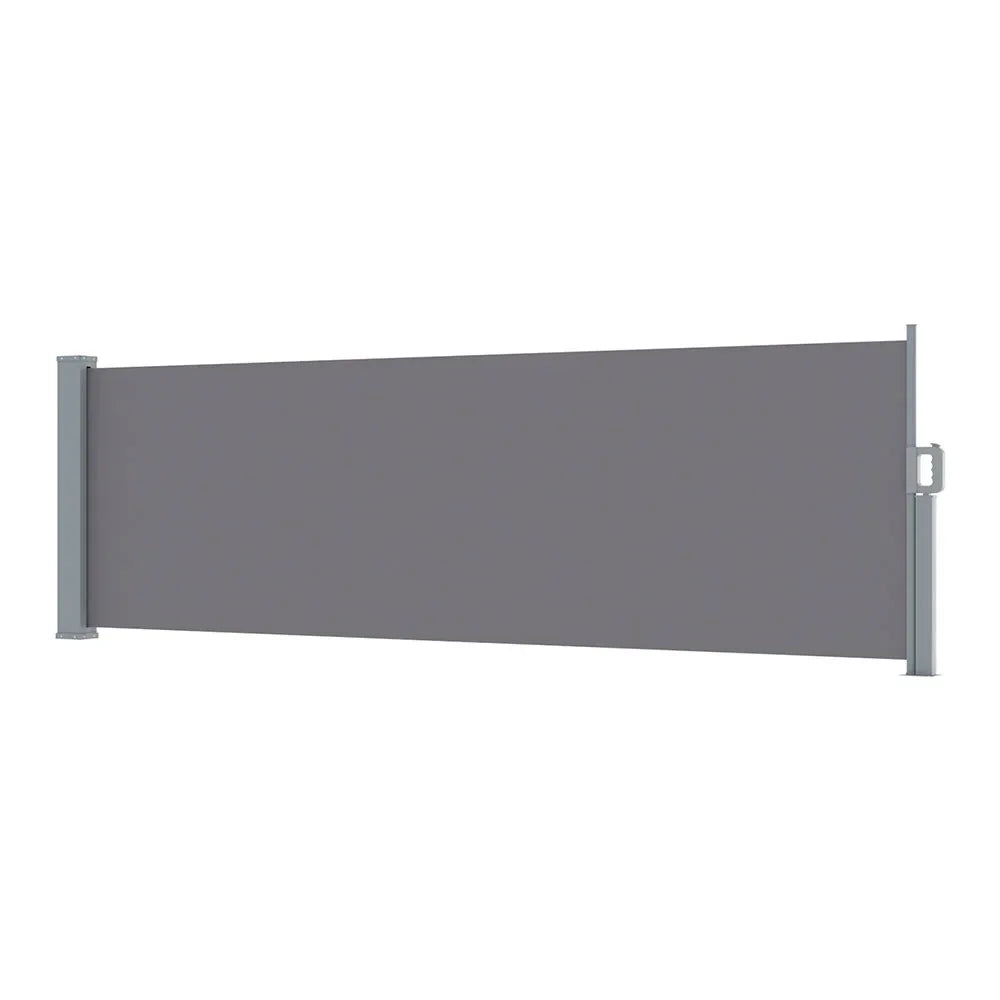 Instahut Side Awning Sun Shade Outdoor Blinds Retractable Screen 1X3M Grey - Mekamart Australia