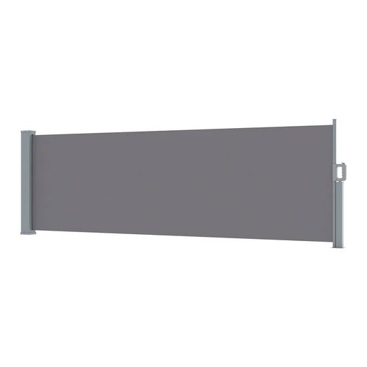 Instahut Side Awning Sun Shade Outdoor Blinds Retractable Screen 1X3M Grey - Mekamart Australia