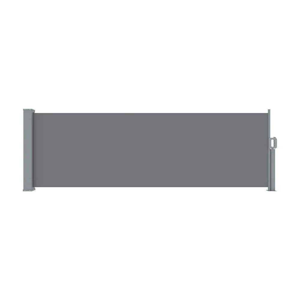 Instahut Side Awning Sun Shade Outdoor Blinds Retractable Screen 1X3M Grey - Mekamart Australia