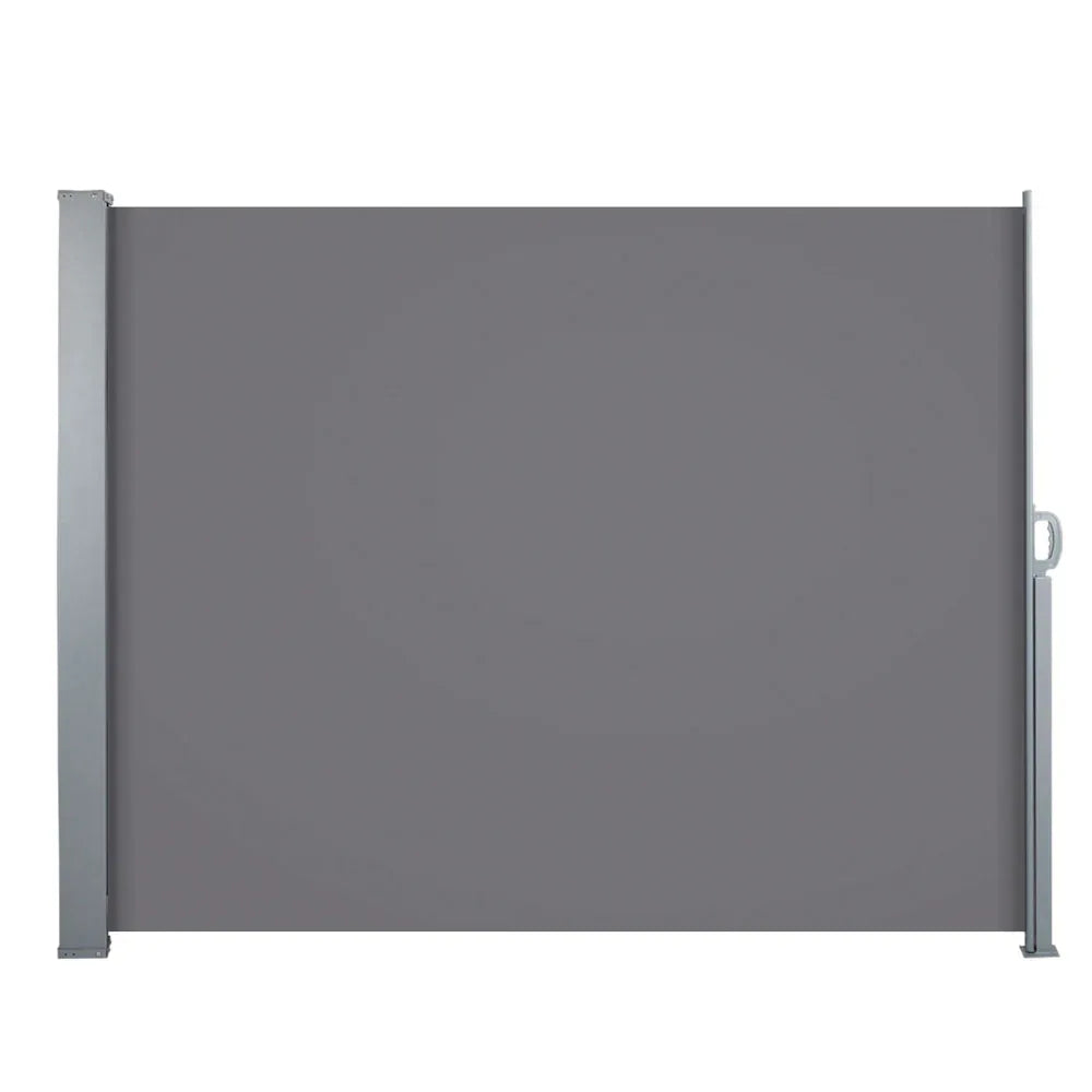 Instahut Side Awning Sun Shade Outdoor Blinds Retractable Screen 1.4X3M GR - Mekamart Australia
