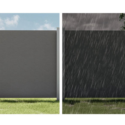 Instahut Side Awning Sun Shade Outdoor Retractable Privacy Screen 1.8X3M Grey - Mekamart Australia