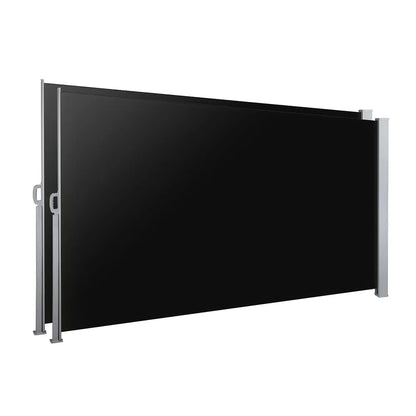 Instahut Side Awning Sun Shade Outdoor Retractable Privacy Screen 2X3M Black X2 - Mekamart Australia