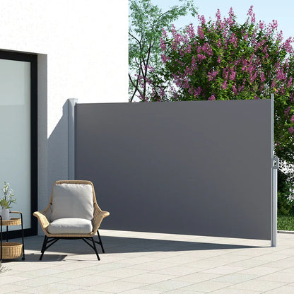 Instahut Side Awning Sun Shade Outdoor Retractable Privacy Screen 2X3M Grey - Mekamart Australia
